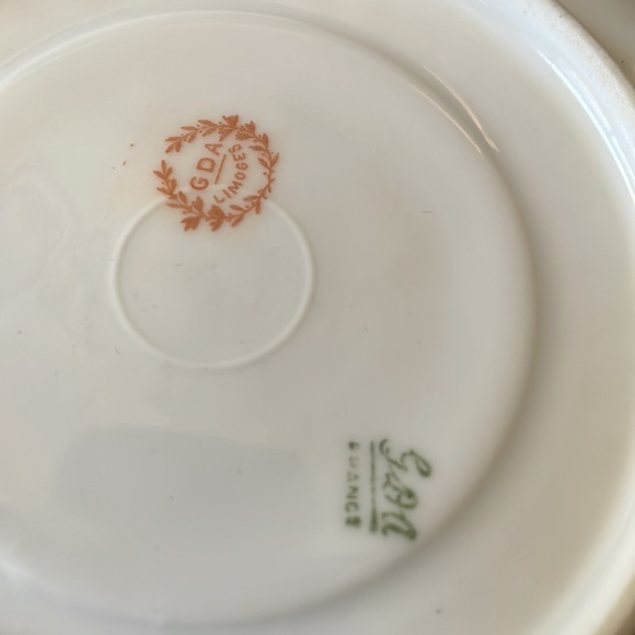 GDA Limoges France porcelain tea cup & saucer set antique - Picture 6 of 13